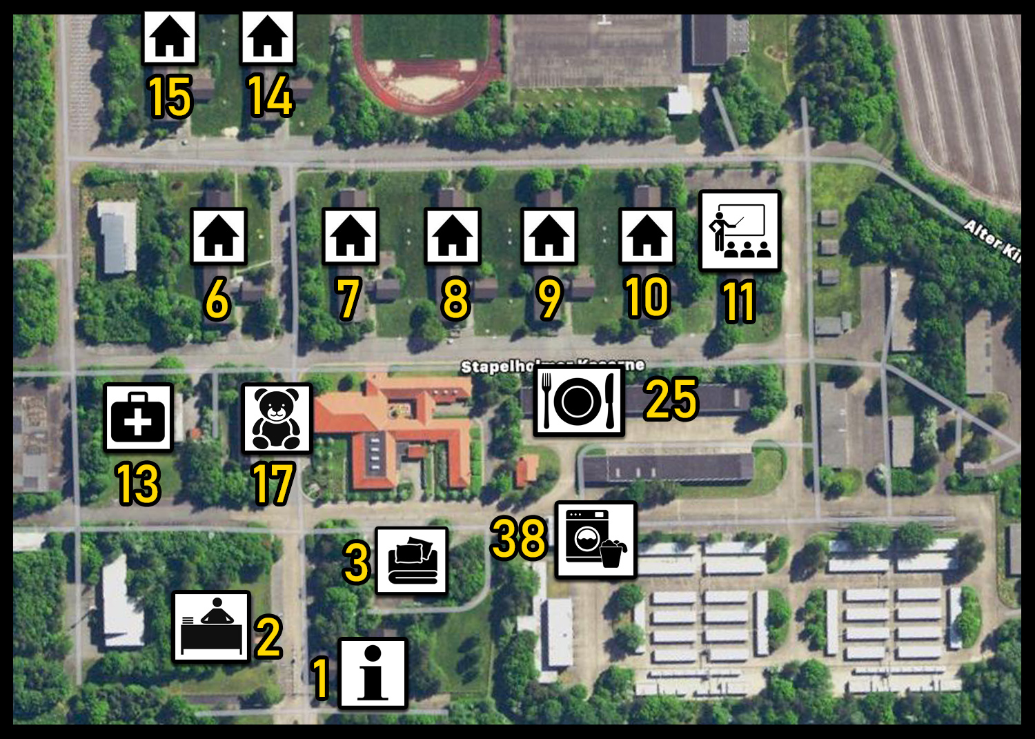 Lageplan Landesunterkunft Seeth (anklicken zum Vergrößern)
