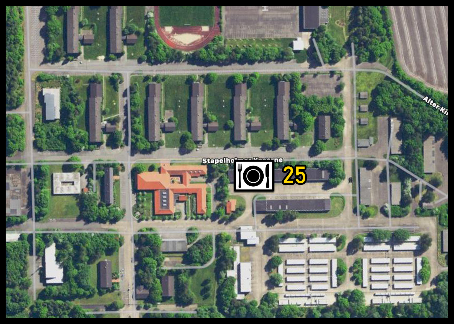 Lageplan – Kleiderkammer (Halle 25) in der Landesunterkunft Seeth